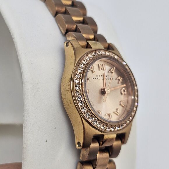 Marc Jacobs Women's Watch 20MM Gold Dial Gold Bracelet Band 5.75" New Battery - Picture 4 of 12